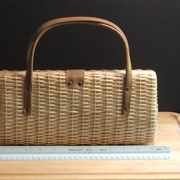 Vintage Mr. Jonas Wicker Handbag – Timeless Designer Piece, Made in Japan. Rare! - Picture 2 of 4